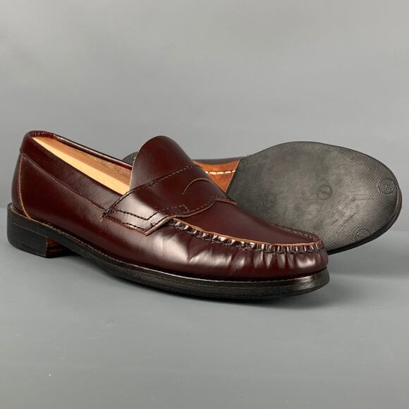 BASS Size 7 Burgundy Leather Penny Loafers - Picture 3 of 9
